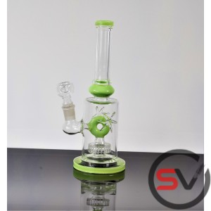 INFINITY RING GLASS WATER PIPE NEON GREEN 12inch